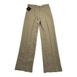 Claiborne Mens Khaki Flat Front Polyester Dress Pants W34‎ L32